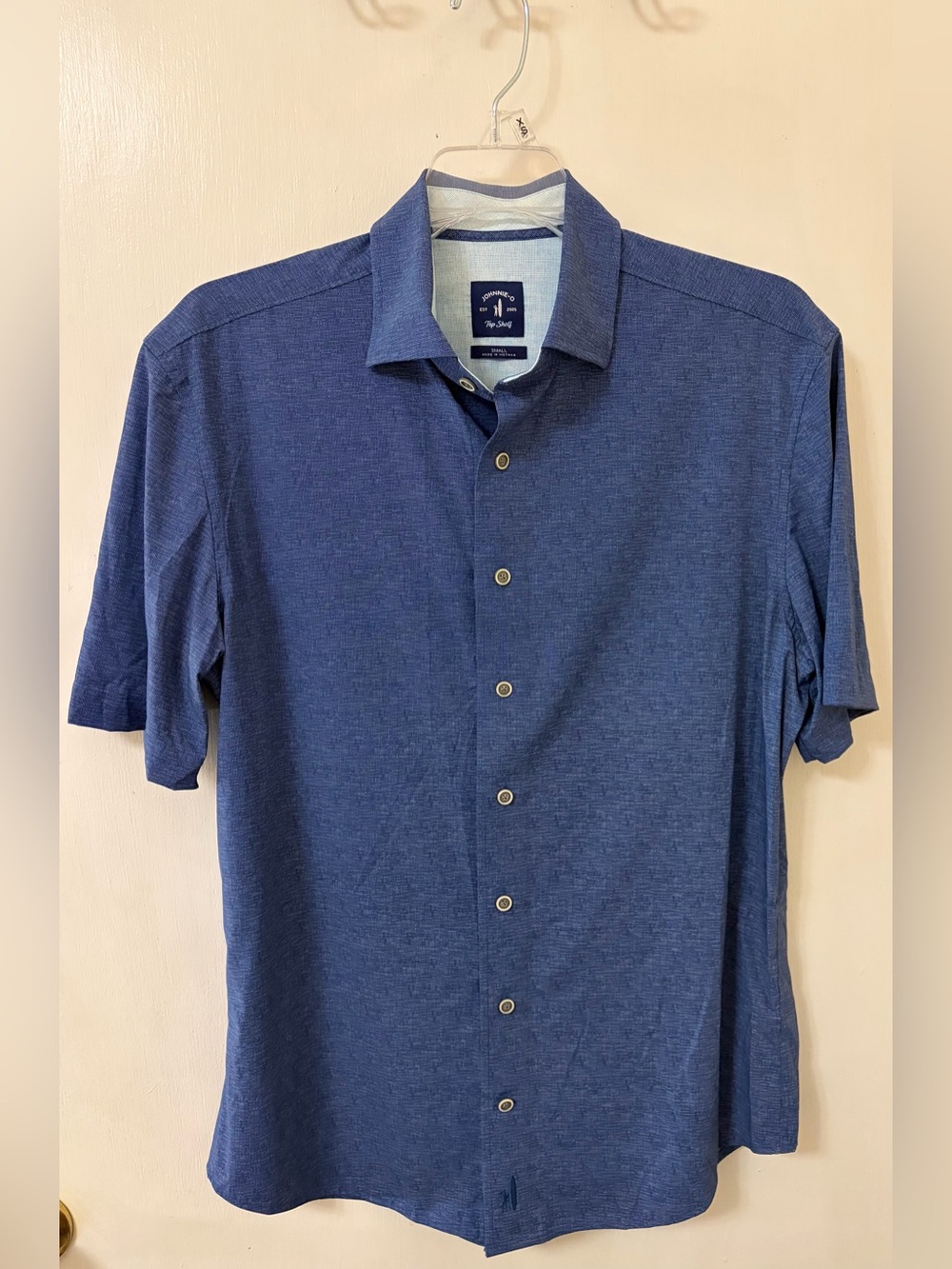 johnnie-O Blue Short Sleeve Button-Down Shirt